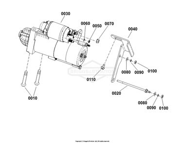 Engine Group - Starter Diagram and Parts List for 080018-02  Briggs and Stratton Generator